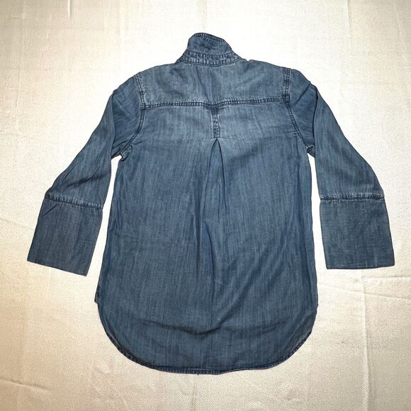 Cloth & Stone Tencel Anthropologie Chambray Button Down Top XS Soft Denim Shirt - Picture 5 of 15
